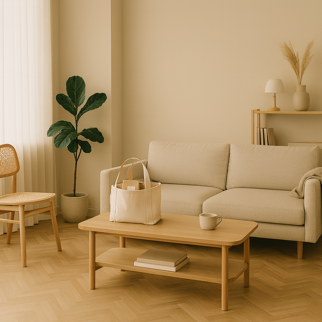 깔끔하고 따뜻한 느낌의 거실