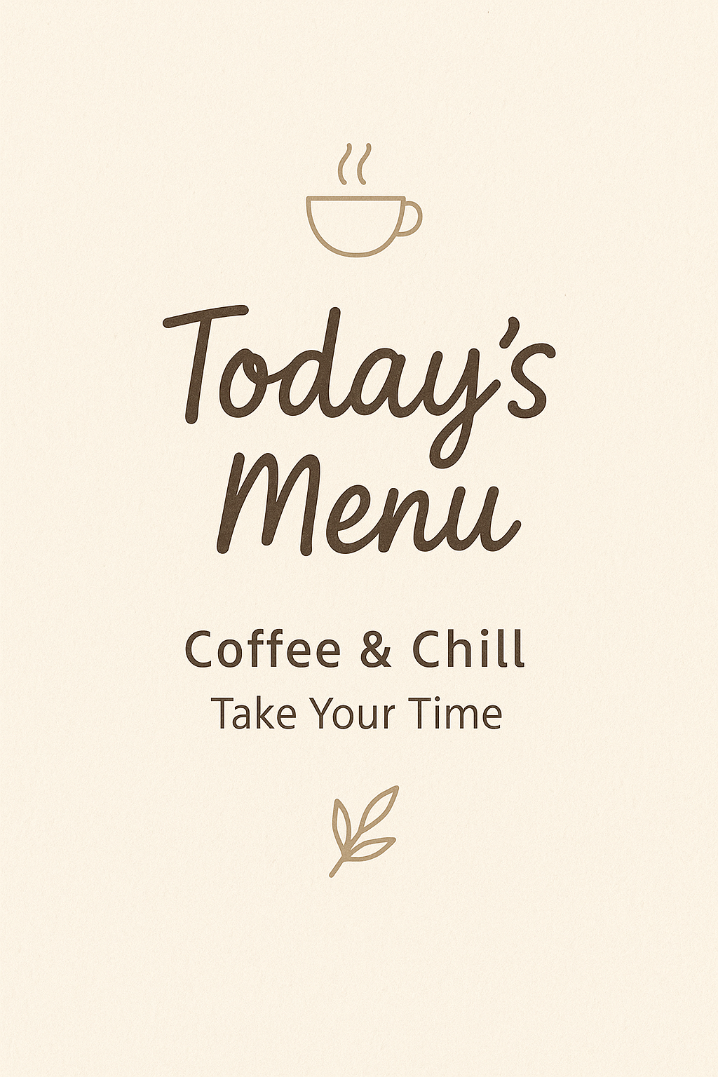 카페 메뉴판 포스터