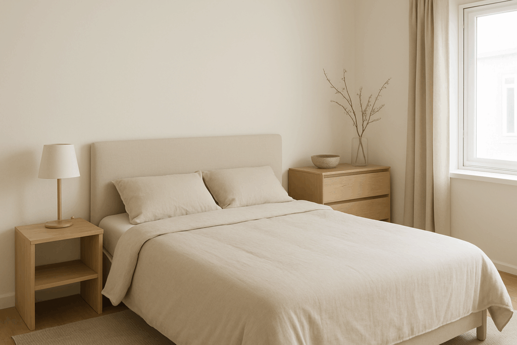 뉴트럴 톤 미니멀 침실